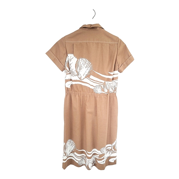 Elegant Tan Midi Dress - Picture 2 of 11